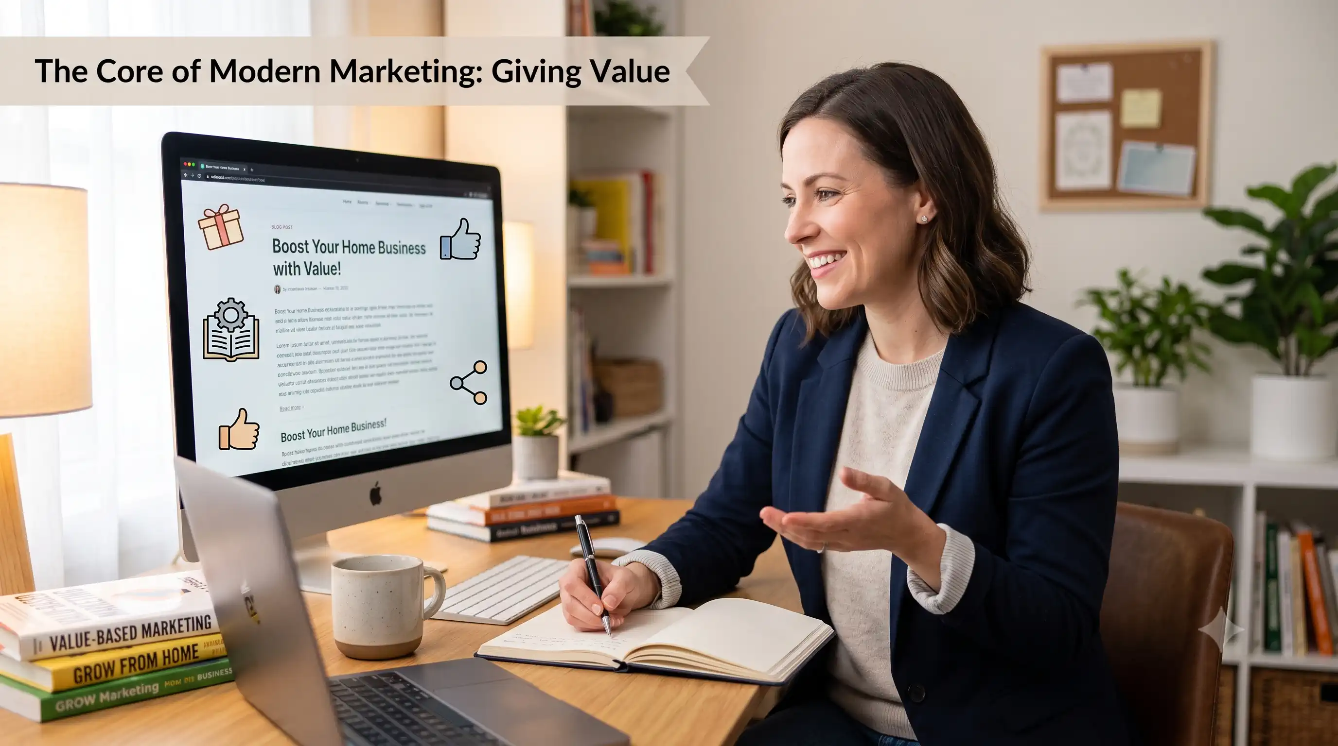 a Dedicated young business woman working on providing value in her home based business